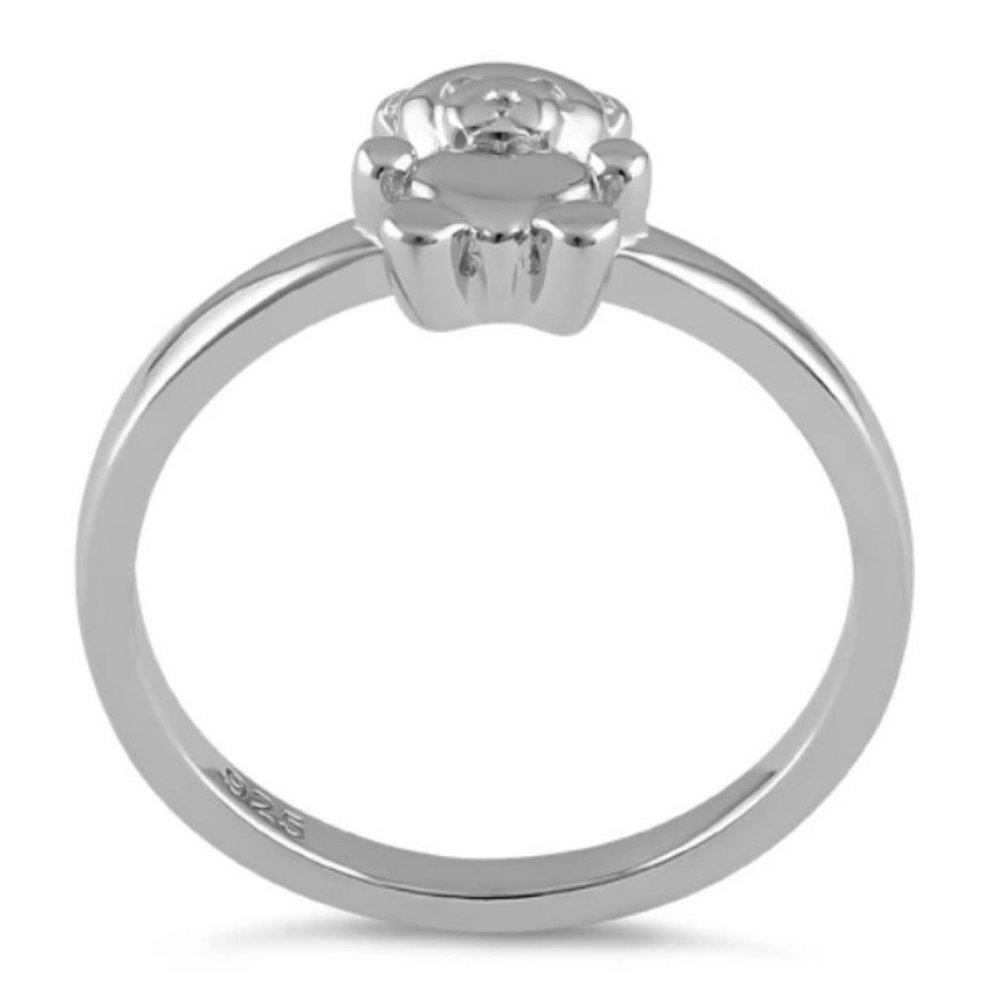 Adorable Dainty Teddy Bear Ring With Heart Belly 925 Sterling Silver - Picture 14 of 15
